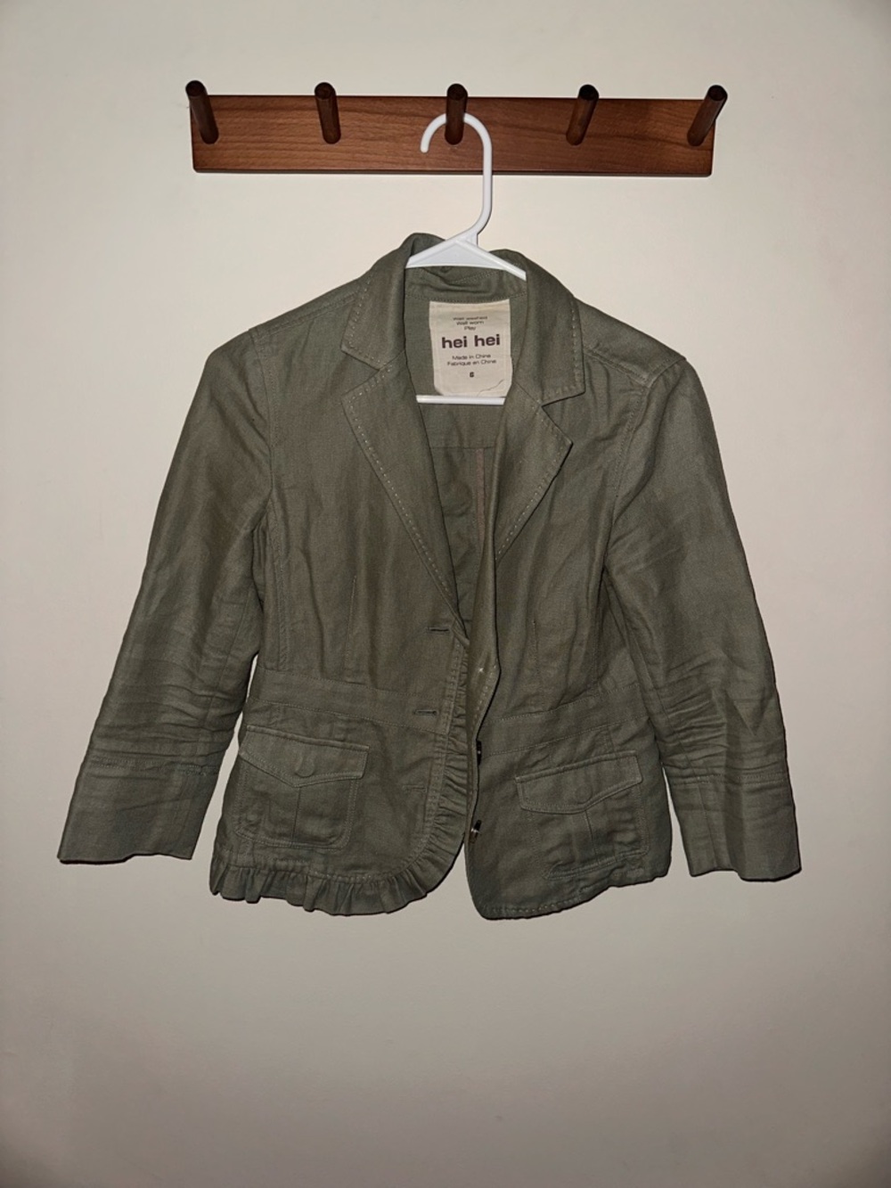 Women's Olive Green Casual Blazer Jacket